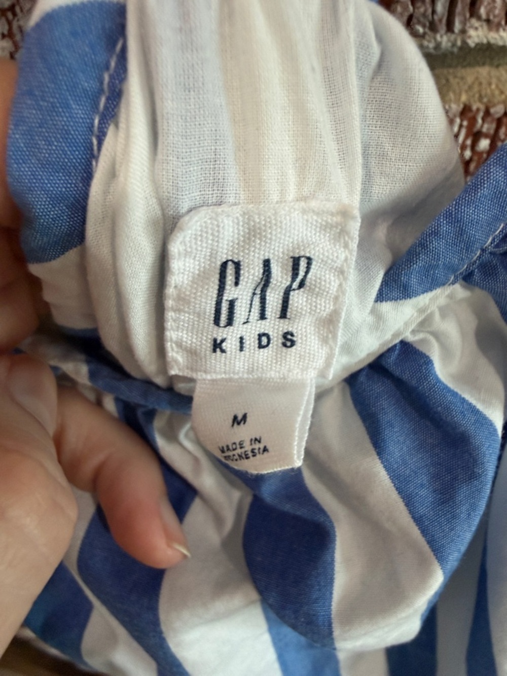 GAP Blue and White Sleeveless Striped Girls Sundress Sz 8 Nautical Casual Cotton - Picture 3 of 5